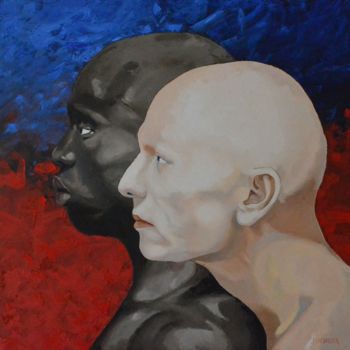 Painting titled "L'Equivoque" by Frank Chevallier, Original Artwork, Oil