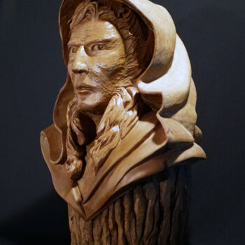 Скульптура под названием "Perplexité" - Frank Dreyer, Подлинное произведение искусства, Дерево