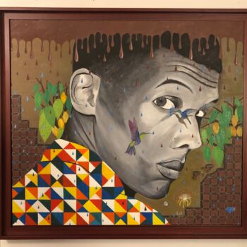 Schilderij getiteld "Stromae 7 ( Chocola…" door Frank Guillard, Origineel Kunstwerk, Olie