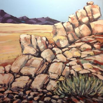 Painting titled "Granite and euphorb…" by Frank Jooste, Original Artwork, Acrylic