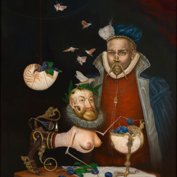 Schilderij getiteld "Alchemists Experime…" door Frank Kortan, Origineel Kunstwerk, Olie