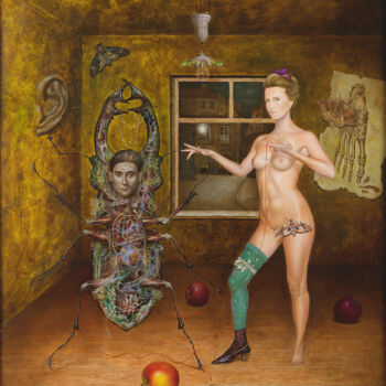Malarstwo zatytułowany „Dance hall of Grego…” autorstwa Frank Kortan, Oryginalna praca, Olej