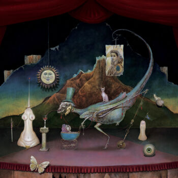 Painting titled "The absurd theater…" by Frank Kortan, Original Artwork, Oil