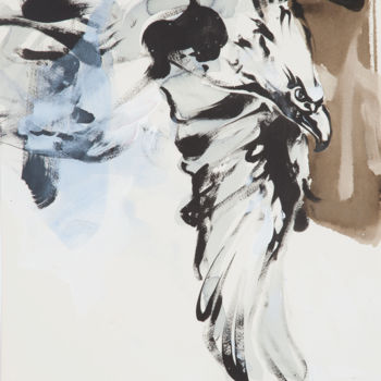 Zeichnungen mit dem Titel "Bald Eagle 2" von Frank Roedel, Original-Kunstwerk, Tempera