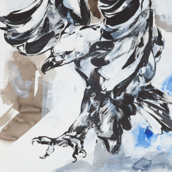 Malerei mit dem Titel "Bald Eagle 6, 100x7…" von Frank Roedel, Original-Kunstwerk, Tempera
