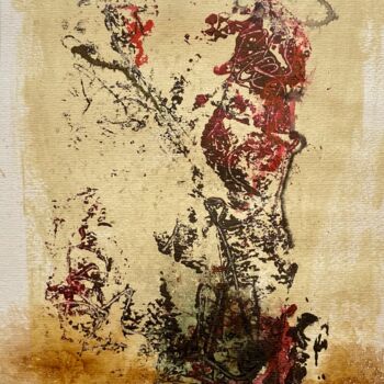Картина под названием "Das angelnde Krokod…" - Frank Römer, Подлинное произведение искусства, Акрил Установлен на Другая жес…