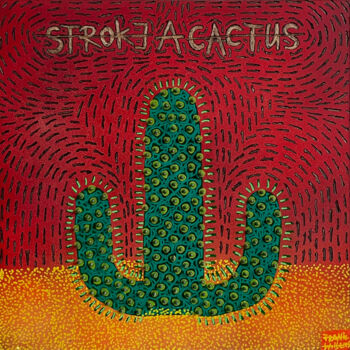 Schilderij getiteld "STROKE A CACTUS #1" door Frank Willems, Origineel Kunstwerk, Acryl