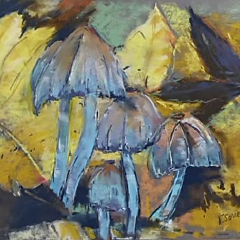 Painting titled "Champignons coprins…" by Françoise Sorrel, Original Artwork