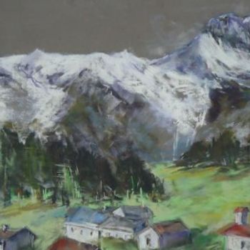 Schilderij getiteld "Village le Monal (V…" door Françoise Sorrel, Origineel Kunstwerk