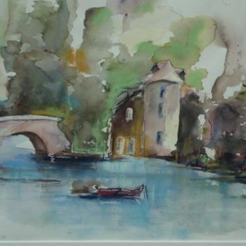 Painting titled "Petit pont" by Françoise Sorrel, Original Artwork