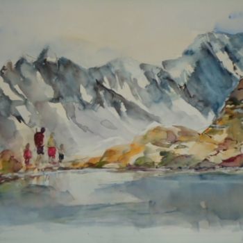 Schilderij getiteld "Près de Chamonix" door Françoise Sorrel, Origineel Kunstwerk