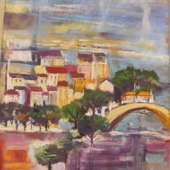Peinture intitulée "Petit pont de Nyons" par Françoise Sorrel, Œuvre d'art originale