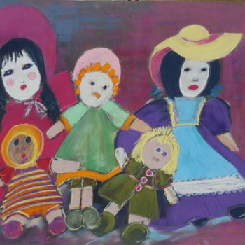 Pintura intitulada "Les poupées" por Françoise Sorrel, Obras de arte originais