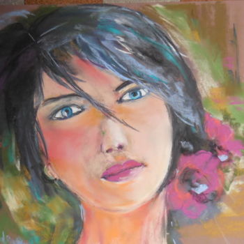 Pintura intitulada "portrait jeune fille" por Françoise Sorrel, Obras de arte originais