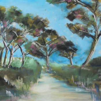 Peinture intitulée "Au bout du chemin" par Françoise Sorrel, Œuvre d'art originale