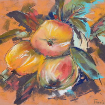 Painting titled "Les pommes" by Françoise Sorrel, Original Artwork