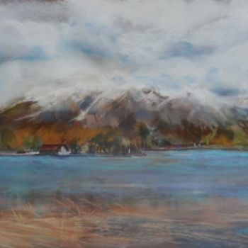 Painting titled "Lac Petichet et le…" by Françoise Sorrel, Original Artwork