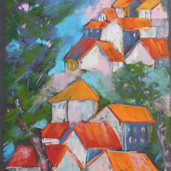 Pintura intitulada "Village" por Françoise Sorrel, Obras de arte originais