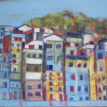 Painting titled "Les favelas" by Françoise Sorrel, Original Artwork