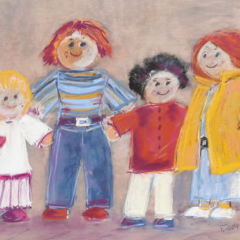 Painting titled "Les poupées" by Françoise Sorrel, Original Artwork