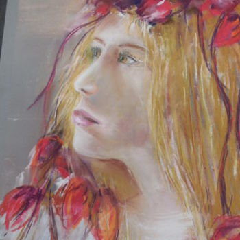 Peinture intitulée "Le jeune fille aux…" par Françoise Sorrel, Œuvre d'art originale