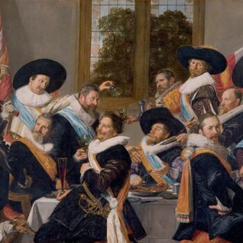 Painting titled "Banquet des officie…" by Frans Hals, Original Artwork, Oil