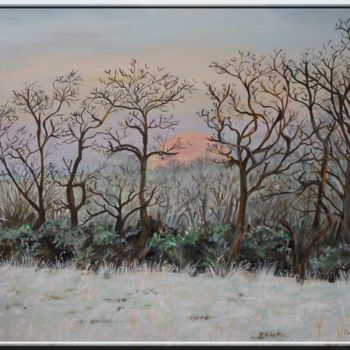 Painting titled "matin d'hiver" by Fransua, Original Artwork, Acrylic