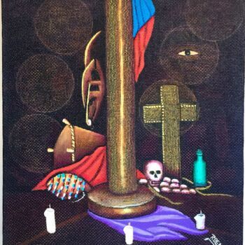 Painting titled "Tableau haïtien" by Frantz Yd, Original Artwork