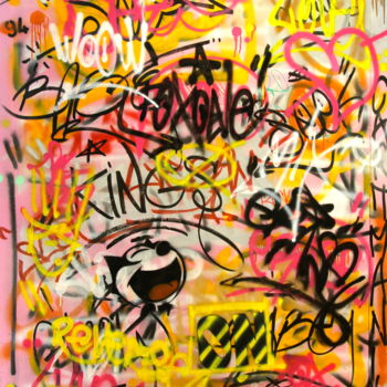 Malerei mit dem Titel "Pink Enhanced" von Frantz Jardel, Original-Kunstwerk