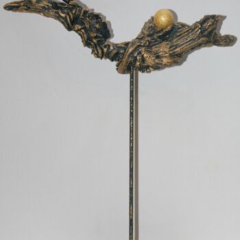 Escultura titulada "Goldwurzel" por Franz Berger, Obra de arte original, Madera