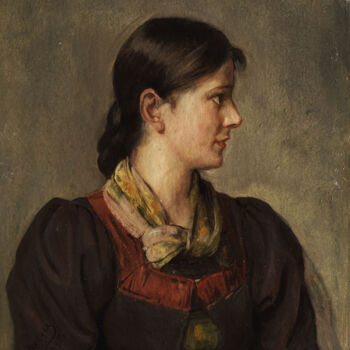 Pintura titulada "Portrait d'une jeun…" por Franz Defregger, Obra de arte original, Oleo