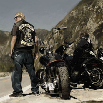 Painting titled "Sons of Anarchy (po…" by Dennis Graysham, Original Artwork
