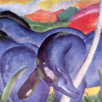 Malerei mit dem Titel "Les grands chevaux…" von Franz Marc, Original-Kunstwerk, Öl