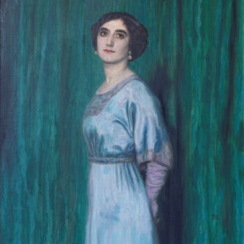 Painting titled "Portrait de Bettina…" by Franz Von Stuck, Original Artwork, Oil