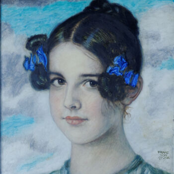 Pintura intitulada "Portrait de Mary Fr…" por Franz Von Stuck, Obras de arte originais, Óleo