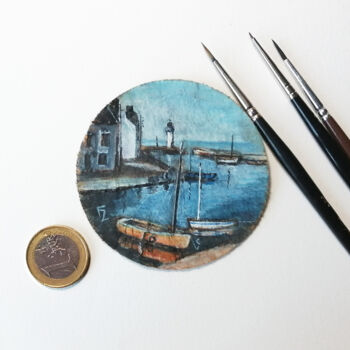 「Port Haliguen  sur…」というタイトルの絵画 Fran Zainalによって, オリジナルのアートワーク, 水彩画