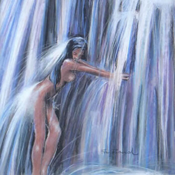 图画 标题为“La cascade” 由Fran Zainal, 原创艺术品, 粉彩