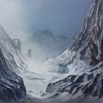 Peinture intitulée "silence neige" par Franzart, Œuvre d'art originale, Huile