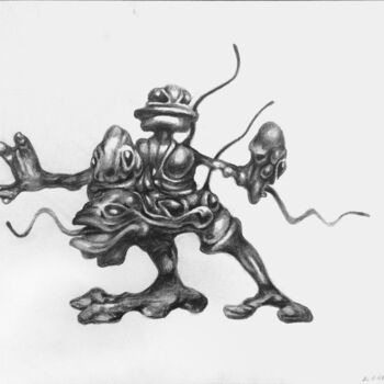 Drawing titled "alien-ballet-scetch" by Franzart, Original Artwork, Pencil
