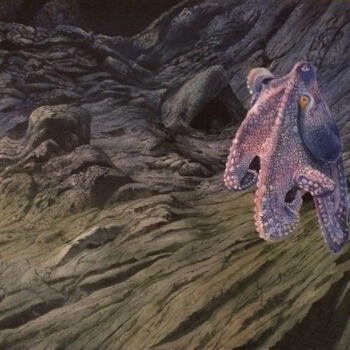 Peinture intitulée "octopus" par Franzart, Œuvre d'art originale, Huile