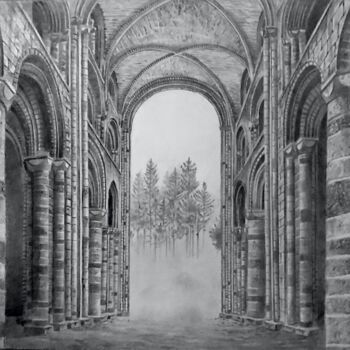 图画 标题为“Abandoned Church Ru…” 由Franzart, 原创艺术品, 石墨