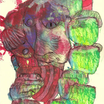 Malerei mit dem Titel "Miniatur 2" von Franziska Kolbe, Original-Kunstwerk, Acryl