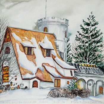 Painting titled "Finland Suite - Gal…" by Fraser Maciver (1960 - 2019), Original Artwork, Watercolor