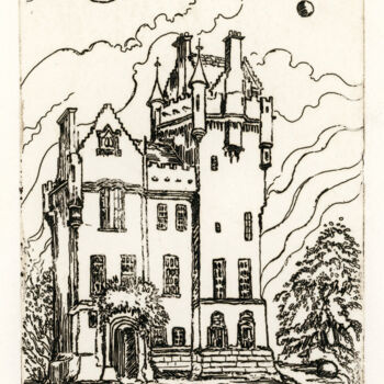 Incisioni, stampe intitolato "Brodick Castle" da Fraser Maciver (1960 - 2019), Opera d'arte originale, Acquaforte