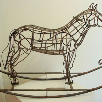 Sculpture titled "Rocking Horse" by Fraser Paterson, Original Artwork, Metals