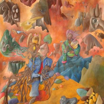 Peinture intitulée "Chaos" par Fred Besnardiere, Œuvre d'art originale, Huile