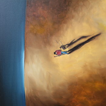 Peinture intitulée "Désert solitaire" par Fred Besnardiere, Œuvre d'art originale, Huile