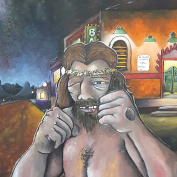 Schilderij getiteld "Jesus de San Cristo…" door Fred Besnardiere, Origineel Kunstwerk, Olie