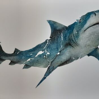"Requin tigre" başlıklı Tablo Fred Bonna tarafından, Orijinal sanat, Petrol