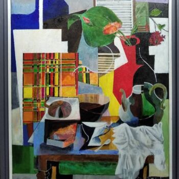 Картина под названием "Le moulin à café" - Fred Eucharis, Подлинное произведение искусства, Акрил Установлен на Деревянная р…